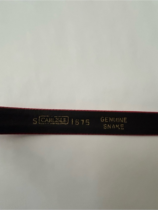 Carlisle Vintage Genuine Snake Red Belt with Gold-Tone Decorative Accent Small main image 5